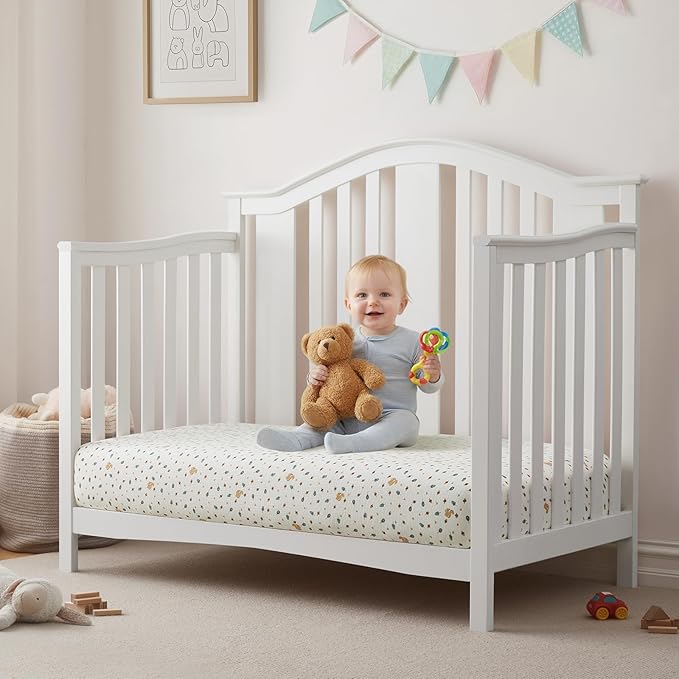 SiinvdaBZX 2 Pack Pack n Play Sheets, Ultra Soft Muslin Cotton Mini Crib Sheets Breathable Neutral Toddler Playard Bedding Cover for 38"x27" Portable/Mini Crib Mattresses (Animals + Acorn)
