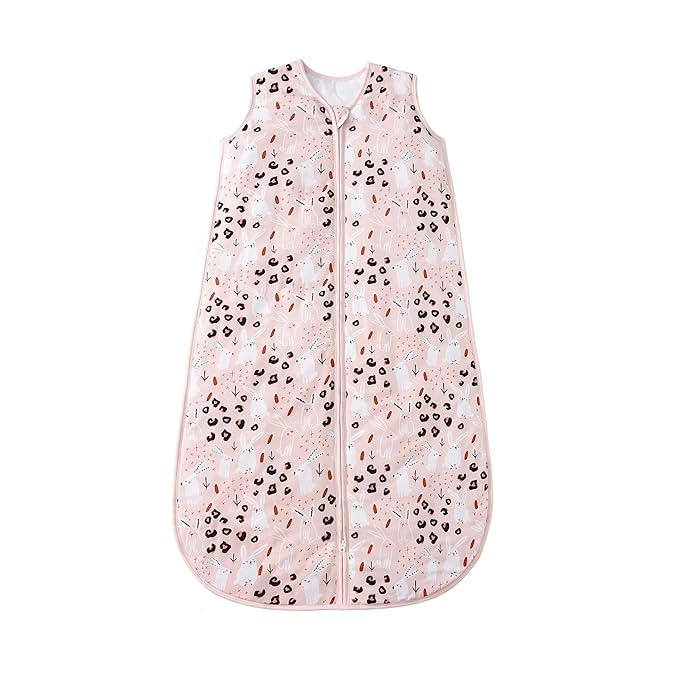 TADO MUSLIN Baby Sleep Sack 2-4 T 95% Rayon from Bamboo 5% Spandex Warm Girls Wearable Blanket 1.0 TOG Toddler Sleeping Sack 2- Way Zipper X-Large Pink Bunny