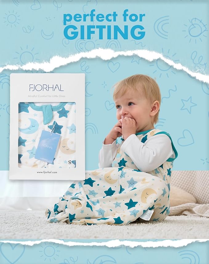 FJORHAL Rayon Made from Bamboo Sleep Sack – TOG 1.0 Soft Wearable Blanket for Infants & Toddlers