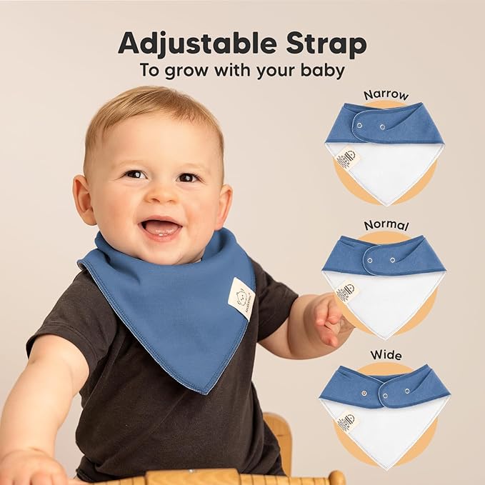 KeaBabies 8-Pack Organic Baby Bandana Bibs for Boys, Girls - Super Absorbent Triangle Baby Bibs for Drooling and Teething Infant, 100% Cotton Extra Soft for Newborn, Infant 0-36 Months (Cruise)