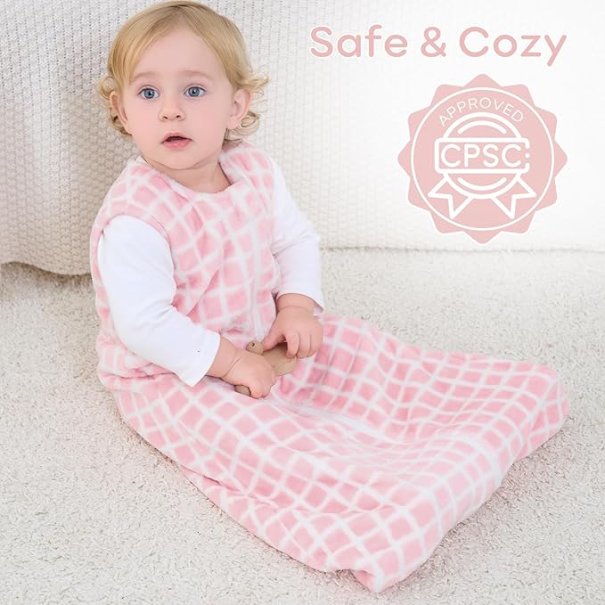 Yoofoss Baby Sleep Sack 18-24 Months, 1.5 Tog Sleep Sack, Fleece Baby Wearable Blanket with 2-Way Zipper, Toddler Sleeping Sack, Soft Warm Lightweight(Small)