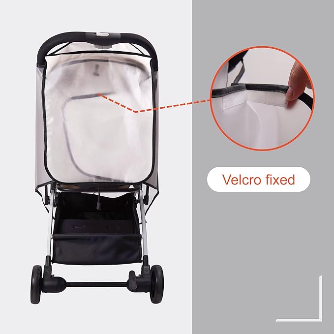 Bemece Universal Stroller Rain Cover - Waterproof Windproof Travel Weather Shield Thick & Durable Protect from Dust and Snow with Breathable Ventilation Mesh Clear Visibility Baby Travel Accessories