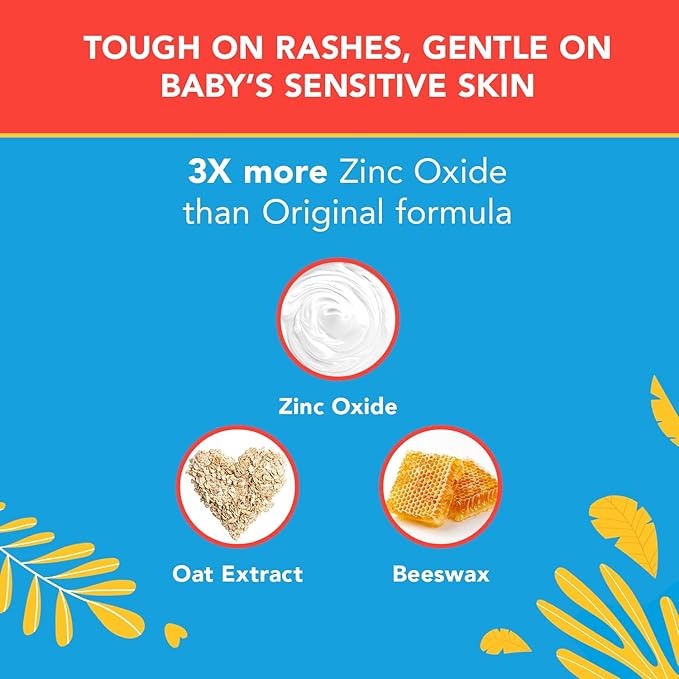 Triple Paste 3X Max Diaper Rash Ointment for Baby, Maximum Strength with 40% Zinc Oxide Ointment for Serious Diaper Rash, 6 oz Tube