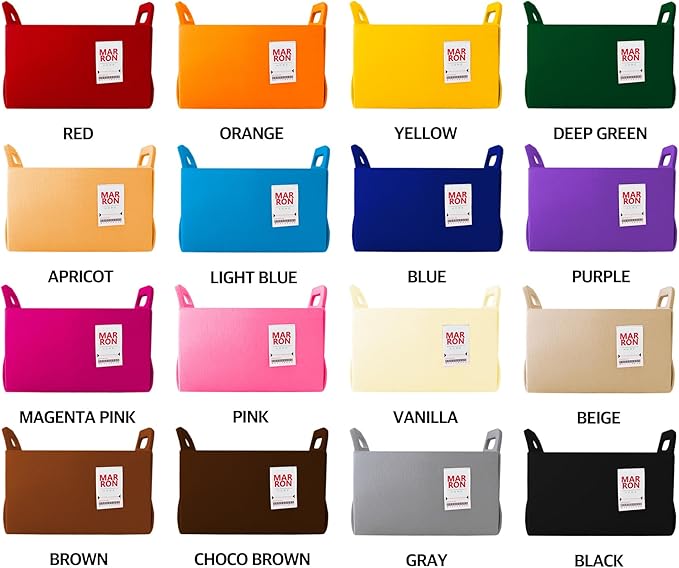 Collapsible Felt CHARCOL Storage Bin Medium 11"x7.1"x7.1" – Foldable Basket with Handles for Closet, Toy Storage, Laundry Room Organization, Decorative Storage Bins for Shelves, Cube