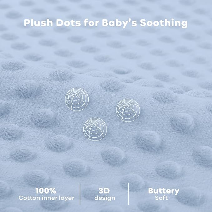 FIEMOL Fleece Baby Sleep Sack 18-24 Months, 1.5 TOG Cotton Baby Wearable Blanket With Soft Plush Dots, 2 Pack Toddler and Infant Warm Sleeping Sack with 2-Way Zipper Blue&Apricot
