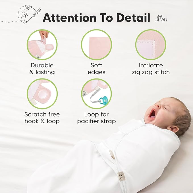 3-Pack Organic Baby Swaddle Sleep Sacks - Swaddles for Newborns, Infant 0-3 Months, Baby Girls, Boys, Soft & Snug Newborn Sleep Sack, Nursery Swaddling Blankets (Mellow)
