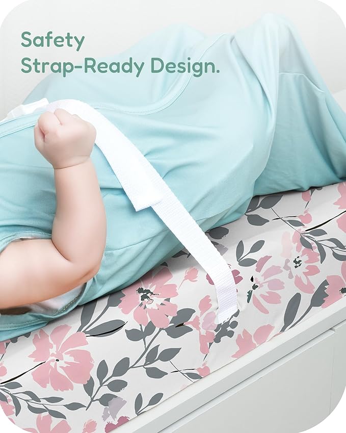 TotChill Extra Stretchy Changing Pad Cover, Ultra Soft Premium Jersey Knit Changing Pad Sheets, Unisex for Boys Girls, Fits All Standard Changing Tables/Dresser Tops - 2 Pack
