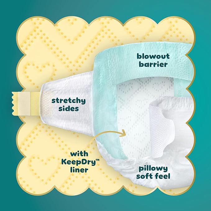 Pampers Swaddlers Diapers, Size 2 (10-22 lbs), 148 Count, Absorbent, Keeps Baby Dry and Comfortable, Skin Safe Disposable Baby Diaper