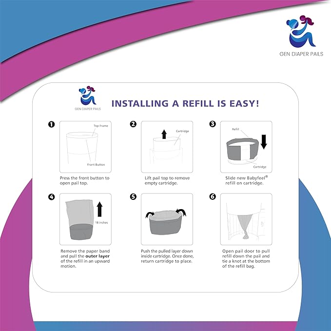 Pack of 8 +1 More Diaper Refill Liners Refills Compatible with DEKOR CLASSIC Diaper Pails Exclusive 30% Extra Thickness Diaper Pail Refills with Powerful Odor Elimination Leakage-proof, Powder Scent