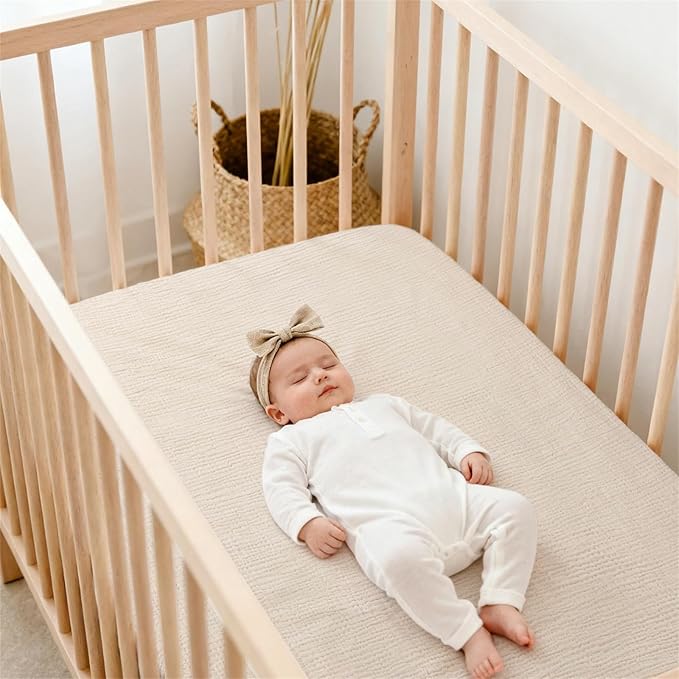 Lulu Moon Muslin Crib Sheets - Fitted Crib Mattress Sheets for Boys and Girl - 28"x 52", 2 Pack