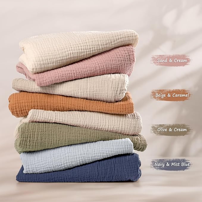 lulumoon Baby Muslin Bassinet Sheets: Snuggly Soft Cotton Sheets for Boys and Girls - Fitted foror Chicco Lullago Anywhere & Baby Bjorn Cradle & Bassinet