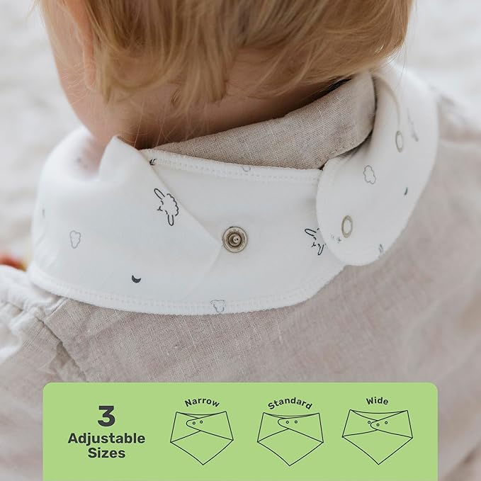 Lamb Babies Bandana Cotton Baby Bibs, Ultra Soft Stylish and Lightweight Absorbent Design for Milk Dribbles Burps and Spills