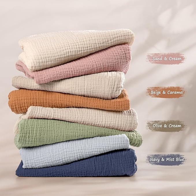 lulumoon Baby Muslin Bassinet Sheets: Cotton Bassinet Sheets Neutral for Boys and Girls - Fitted for Oval Rectangle or Hourglass