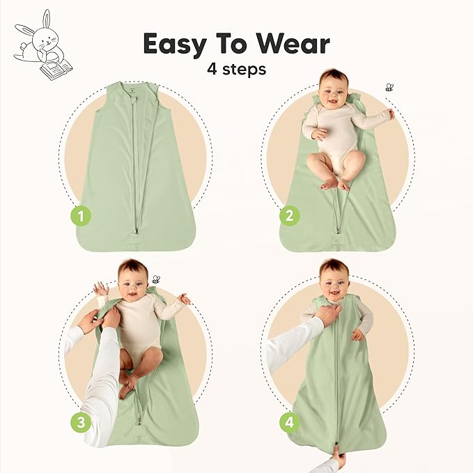 2-Pack Baby Sleep Sacks, Zipper Wearable Blanket - 0.5TOG Organic Cotton, Lightweight,Soft Cozy Toddler Sleeping Sack 12-24 months, Easy to Wear Large Newborn Transition Swaddles Sleepsacks (Roarsome)