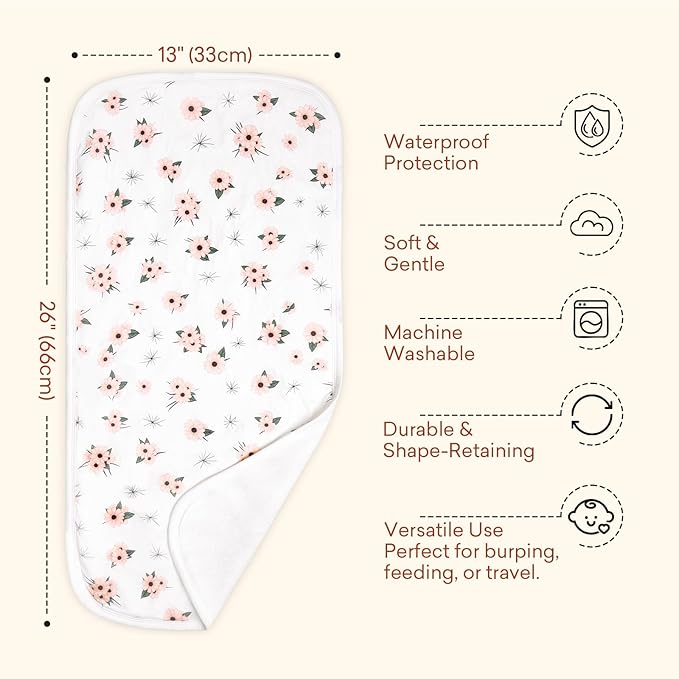 littogoose Premium 8-Pack Waterproof Baby Burp Cloths, Extra Large 13"X26" Soft Absorbent Burping Clothes for Newborns and Infants, Baby Shower Boys Girls