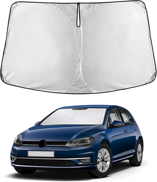 EcoNour Windshield Sunshade for Volkswagen Golf MK7 2013–2018 | Custom Fit Front Window Sun Shade | Blocks Harmful UV Rays & Reduces Heat | Foldable Sun Visor with Storage Pouch