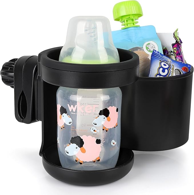 Accmor Stroller Cup Holder, Universal Cup Holder, Bike Cup Holder, 360° Rotatable Expandable Drinks Holder for Stroller, Bike, Wheelchair, Walker