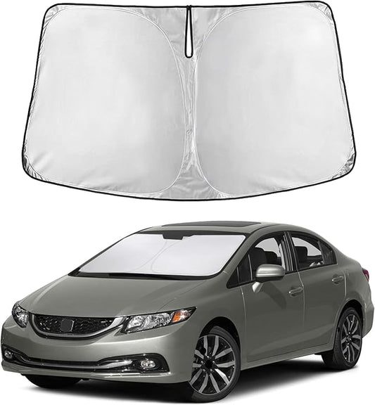 EcoNour Windshield Sun Shade for Honda Civic 2012–2013 2014 2015, Sun Visor for Front Windshield & Window Sunshade Cover, UV Heat Blocker & Protector, Car Accessories