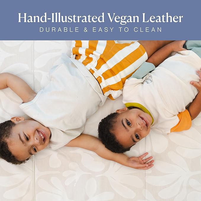 Toddlekind Tumble Mat – Foldable Memory-Foam Play Mat 4 × 6 ft – Cushioned Tumbling, Non-Toxic & Vegan Leather, Easy-Wipe, Portable Baby Play Gym (Blush/Nude)