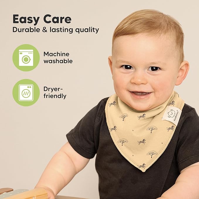 KeaBabies 10-Pack Organic Baby Bandana Bibs for Girls - Super Absorbent Triangle Baby Bibs for Drooling and Teething Infant, 100% Cotton Extra Soft for Newborn, Infant 0-36 Months (Mesozoic)