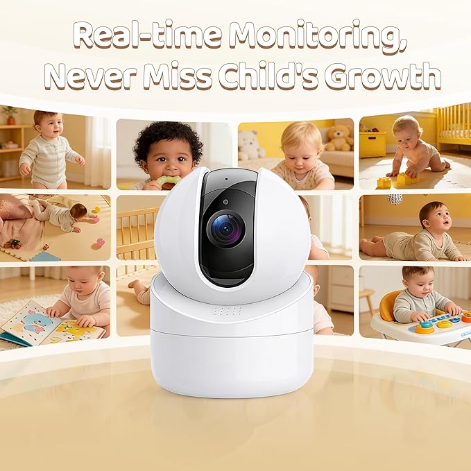 Baby Monitor with Camera and Audio, No WiFi, 5" HD IPS Screen & Remote Pan-Tilt-Zoom, HD Night Vision, 2-Way Talk, Cry Notifications, Temperature Sensor, 5 Lullabies, 1000ft Long Range