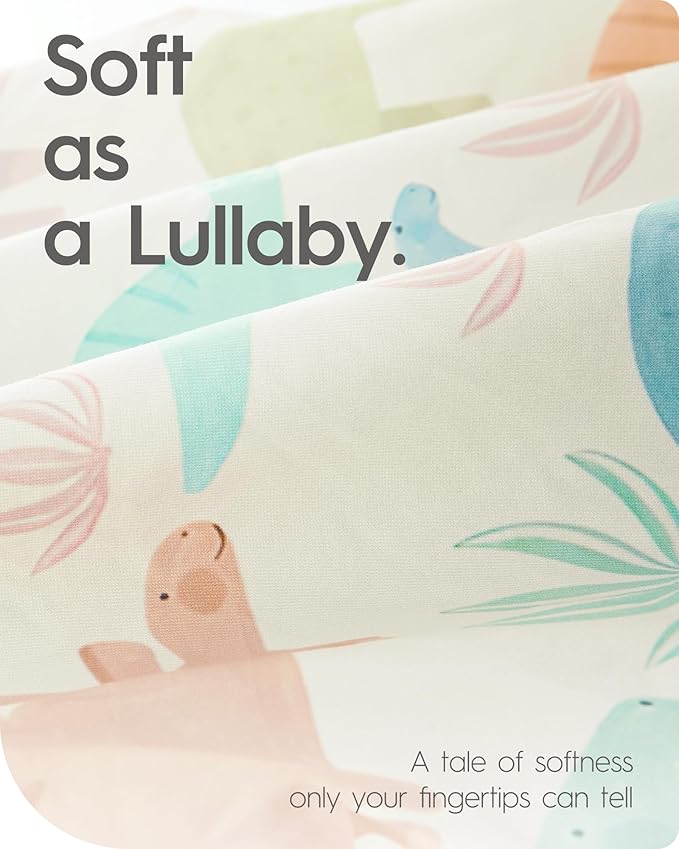 TotBasic Dinosaur Crib Sheets for Boys, Premium Soft Crib Mattress Fitted Sheet, Ultra Breathable Baby Sheets, Super Stretchy Baby Bed Sheets 28x52x9 Extra Deep Pocket, 2 Pack
