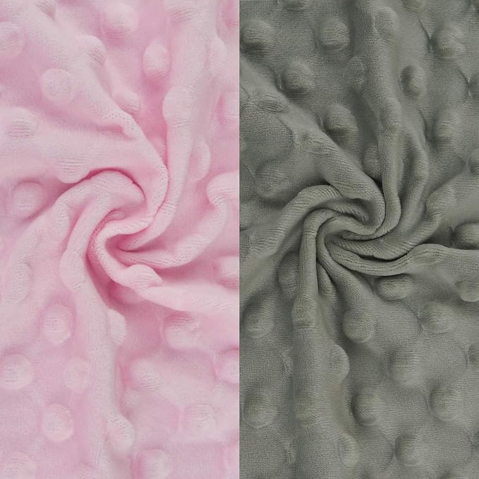 BlueSnail Ultra Soft Minky Dot Changing Pad Cover 2 Pack (Gray+Pink, 2 Pack)