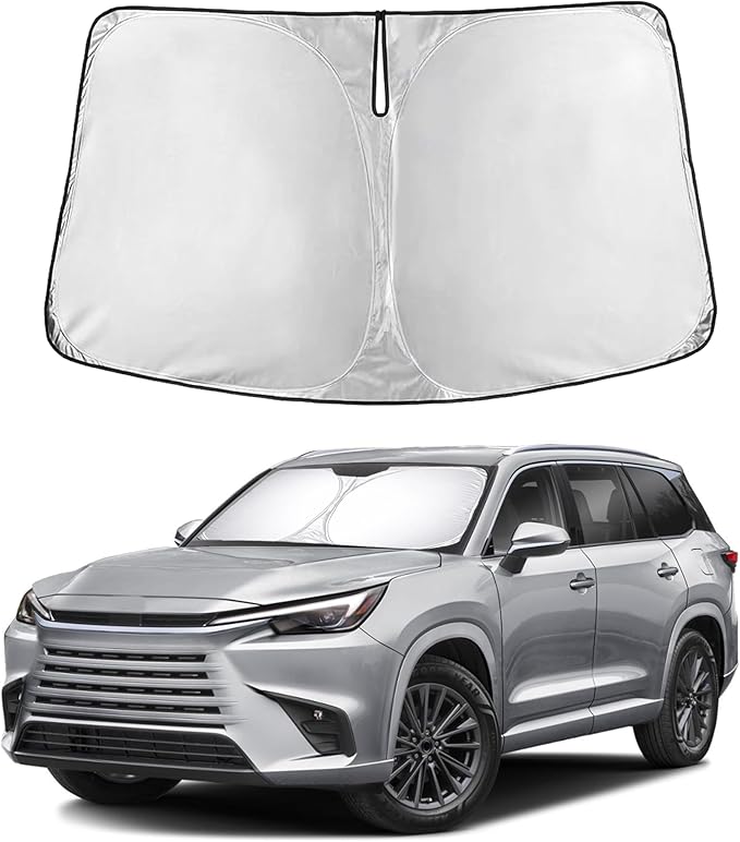 EcoNour Windshield Sunshade for Lexus TX 2024–2026 | Custom Fit Front Window Sun Shade | Blocks Harmful UV Rays & Reduces Heat | Foldable Sun Visor with Storage Pouch