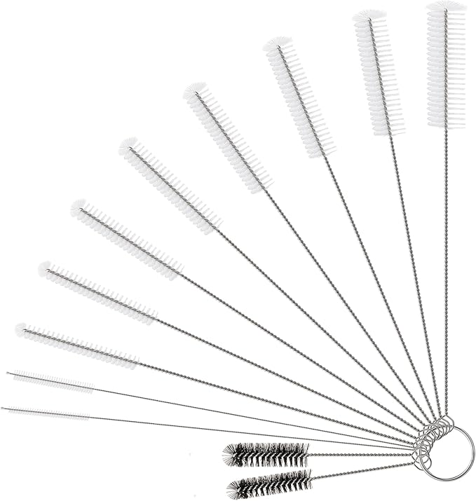 Peitushengjin12-Piece Straw Brush Set Includes 10 Different Diameter Brush Heads. Reusable Cleaning Brushes Suitable for Straws, Straw Cups, and All Types of Tubular Utensils.