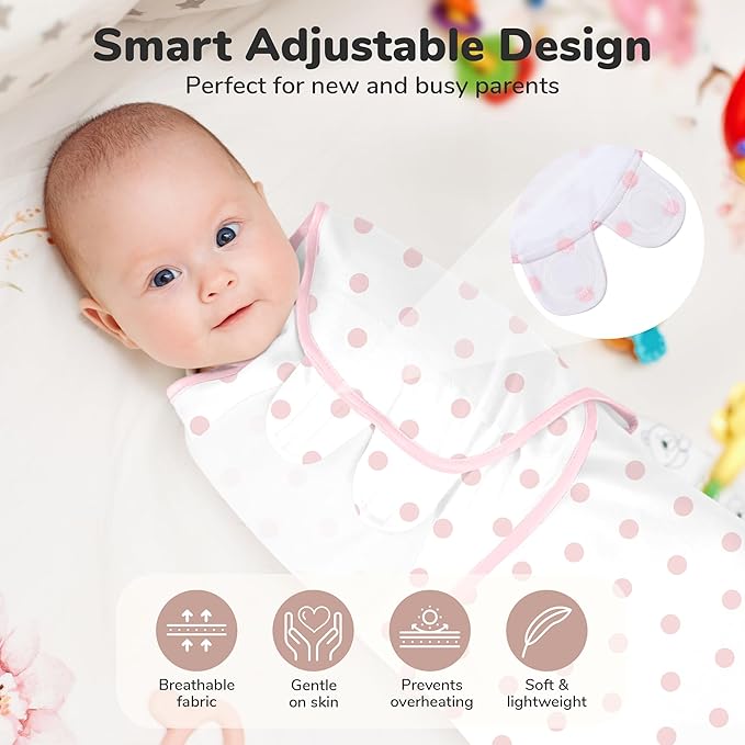 Mama Cheetah Baby Swaddle Blanket 3-6 Month, Organic Cotton Swaddle Sleep Sack Size Large, Large Swaddle Wrap, Easy Swaddles for Girls, 3-Pack, Pink