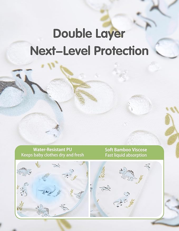 BambooBud Baby Burp Cloths Large Size 3Pack Absorbent Burping Clothes 2-Layers Newborn Burpy Bib Cloth Set