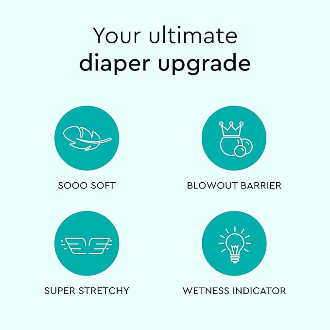 LILLYDOO Baby Diapers - Size 1 (4-11 lbs), Half-Monthly Supply (72 Count), Leak Protection, Skin-Friendly, Ultrasoft, Perfume- & Chlorine-Free, Hypoallergenic, Dermatologist Tested, Oeko-TEX®