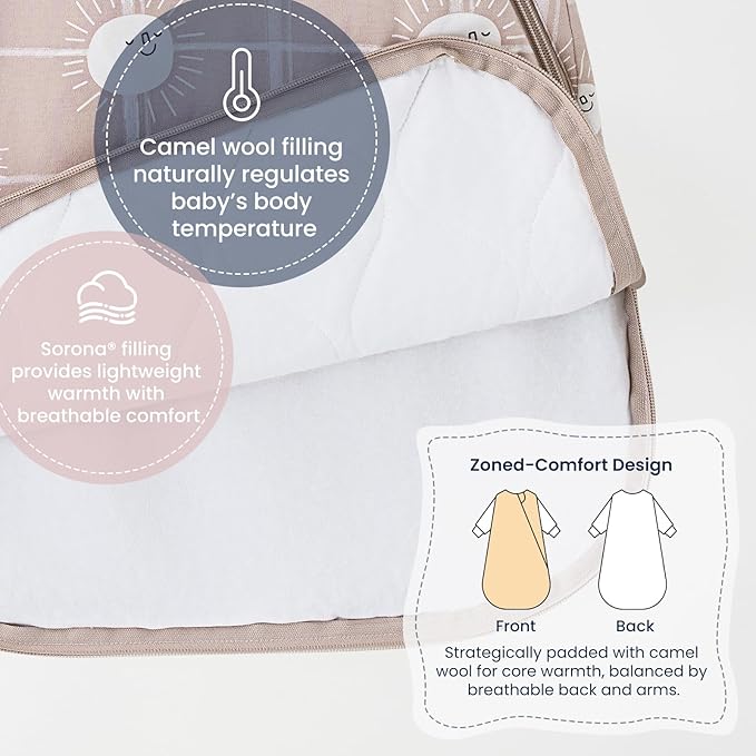 Unisex Sleeping Bag for Babies and Toddlers 1.0 Tog Sleep Sack 6-18 Months, Newborn Sleep Sack, Wearable Blanket Baby, One Piece Long Sleeves, Gifts for Baby