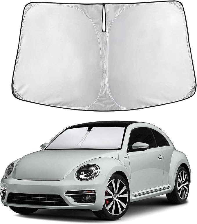 EcoNour Windshield Sun Shade Compatible for Volkswagen Beetle 2012–2019 | Coupe Front Window Sunshade | Foldable Sun Visor Cover | UV Protection & Heat Reduction