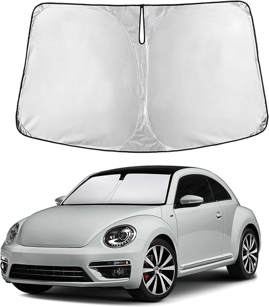 EcoNour Windshield Sun Shade Compatible for Volkswagen Beetle 2012–2019 | Coupe Front Window Sunshade | Foldable Sun Visor Cover | UV Protection & Heat Reduction
