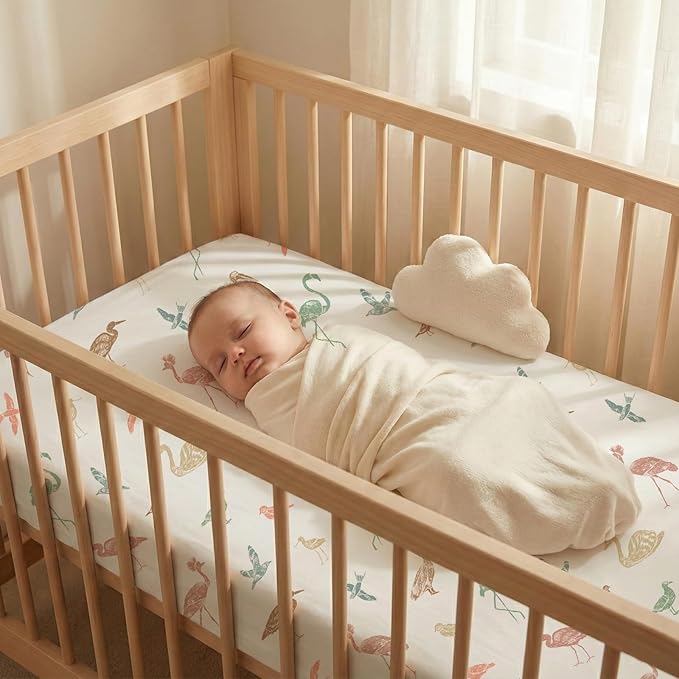 Bimocosy Crib Sheets 4 Pack, Baby Crib Sheets Fitted for Boys and Girls Breathable & Snug Fit, Soft Toddler Bed Sheets for Standard Crib Mattress Nursery Daycare Essentials, Forest Friends