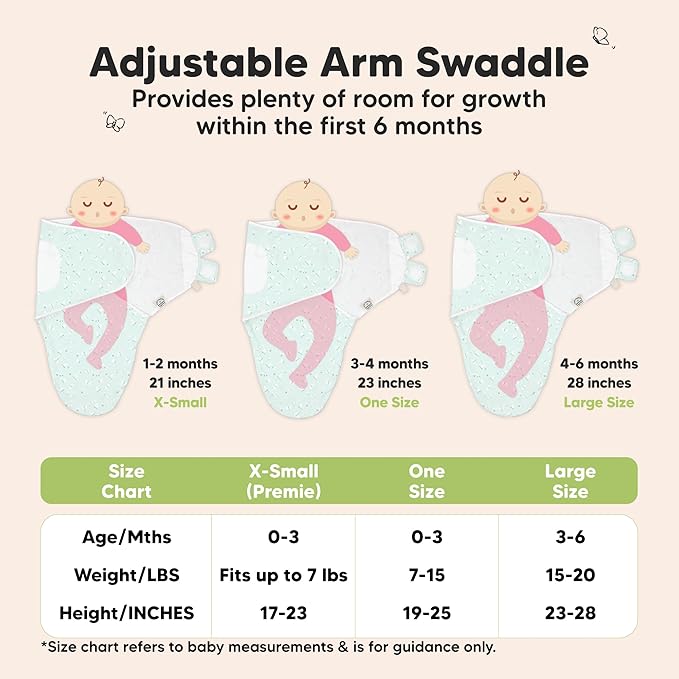 3-Pack Organic Baby Swaddle Sleep Sacks - Swaddles for Newborns, Infant 0-3 Months, Baby Girls, Boys, Soft & Snug Newborn Sleep Sack, Nursery Swaddling Blankets (Garden)