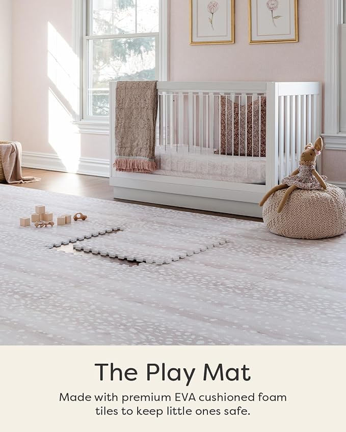 House of Noa Play Mat – 4x8 Fawn Brown – Set of 8 Tiles – Cushioned EVA Foam Play Mat for Floor, Soft Interlocking Mats for Hard Floors