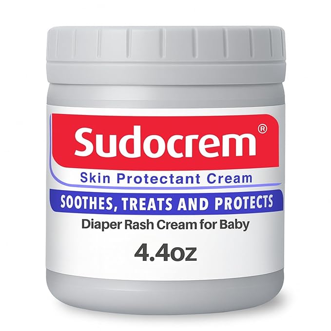 Sudocrem Diaper Rash Cream for Baby's Skin, Triple Action Diaper Rash Paste that Soothes, Treats and Protects, 15.29% Zinc Oxide Cream - 4.4oz (125g)