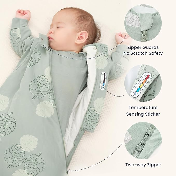 kaiya baby Unisex Sleeping Bag for Babies and Toddlers 2.5 Tog Sleep Sack, Long Sleeve Sleep Sack, Wearable Blanket Baby