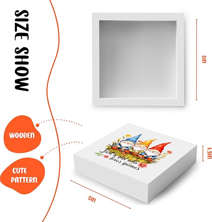 Gnomes Decor Wooden Box Sign Decorative, Home Room Desk Decorations For Teens Teenage Girls Age 8-12, Gnomes Lovers Themed Gifts Stuff Accessories Things Merchandise Items!