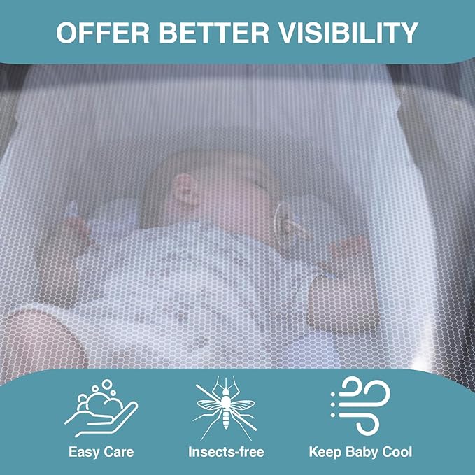 Baby Mosquito Net for Stroller 2 Pack, Perfect Bug Net for Strollers, Bassinets, Cradles, Playards, Pack N Plays and Portable Mini Crib, Baby Insect Netting Cover, White
