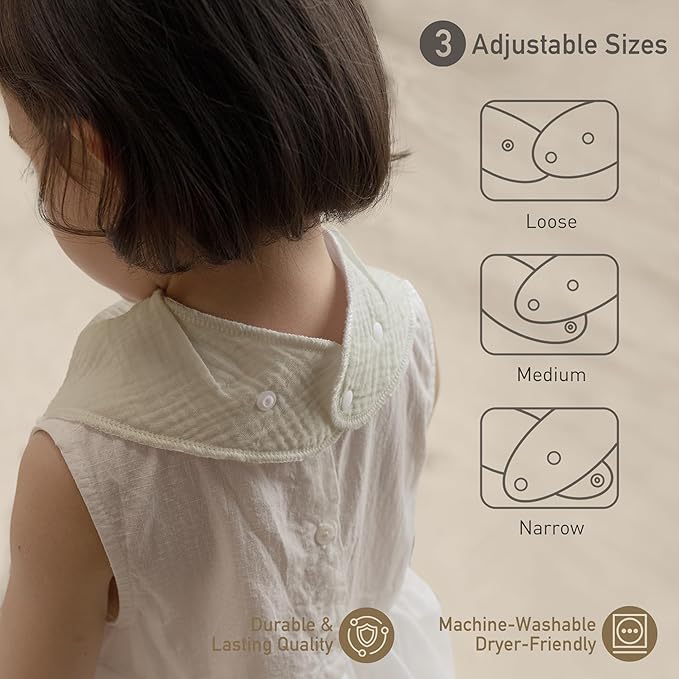 CIVARUA KIDS Muslin Baby Bibs 8 Pack, Baby Bandana Drool Bib for Drooling and Teething, Cotton Soft Absorbent for Girls Boys