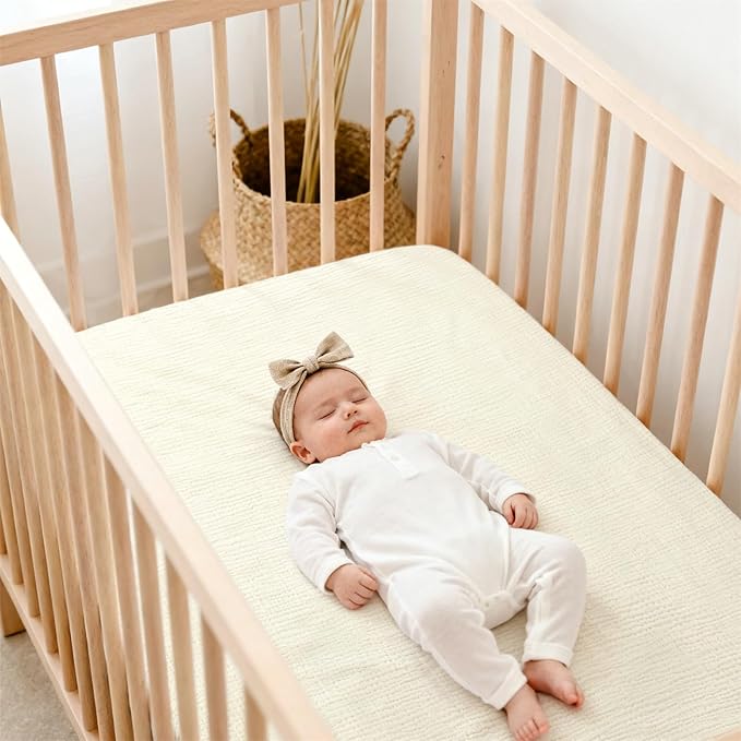 Lulu Moon Muslin Crib Sheets - Fitted Crib Mattress Sheets for Boys and Girl - 28"x 52", 2 Pack