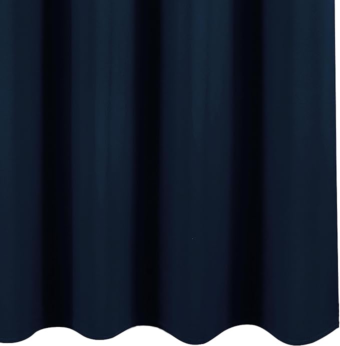 LEMOMO 100% Blackout Curtains 66 x 84 Inch Navy Blue Curtains 2 Panels Darkening Thermal Insulated Bedroom Curtains