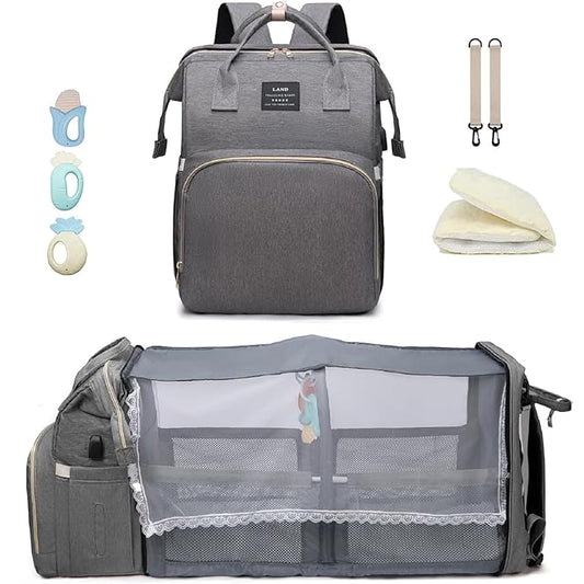 Baby Diaper Bags with Changing Station,900D Oxford Waterproof Diaper Bag Backpack for Moms Dads with USB Charging Port,Large Capacity Baby Essentials(Ungrade Grey)