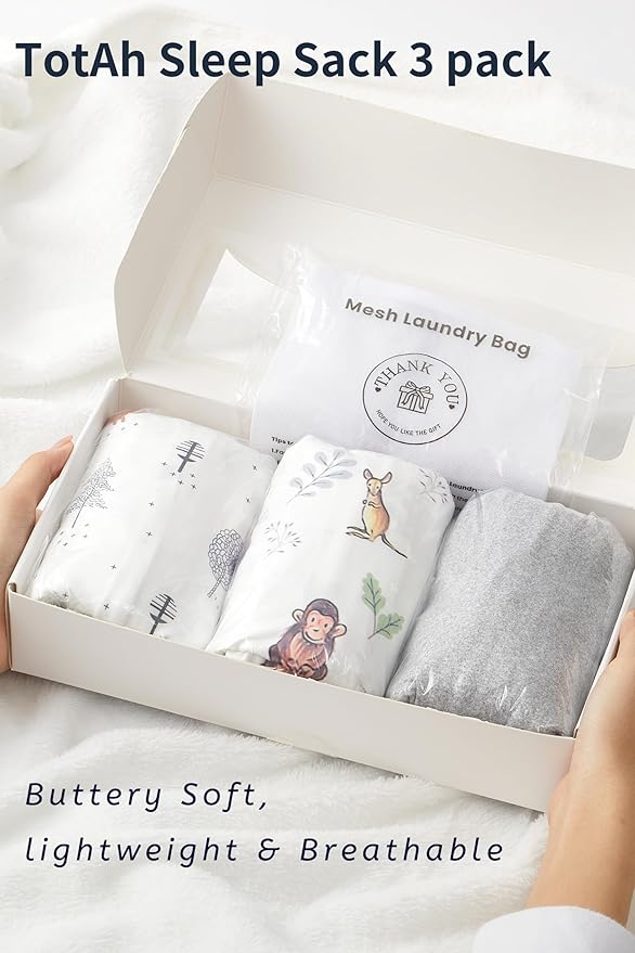 TotAha Sleep Sack 12-18-24 Months 3 Pack, Buttery Soft, Safe Wearable Blanket Baby, Sleeping Bag for Baby with 2-way Zipper, 0.5 TOG