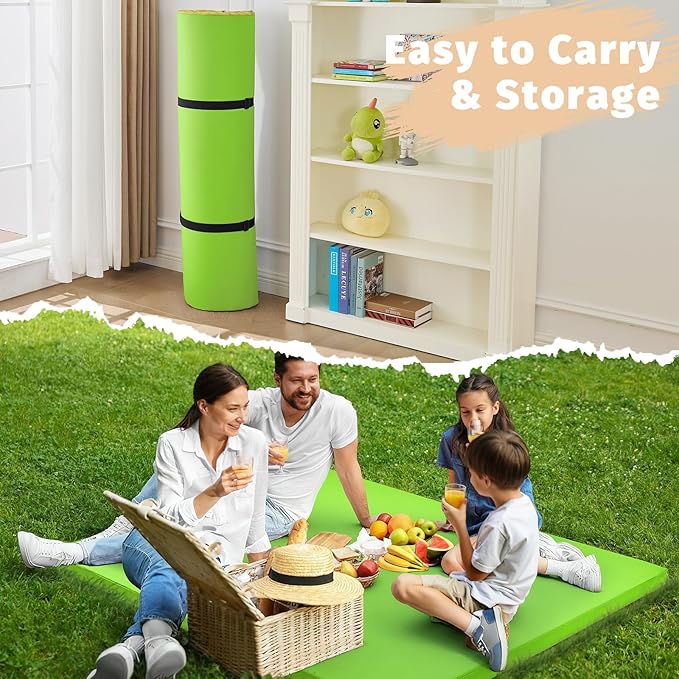 Waterproof Baby Play Mat for Floor 1.3"Thick Memory Foam 50*50 Cushion Playpen Playmat Tummy Time Crawling Mat Nursery Rug Pad Mattress Create Soft & Safe Area for Infants,Toddler,Kids,Green