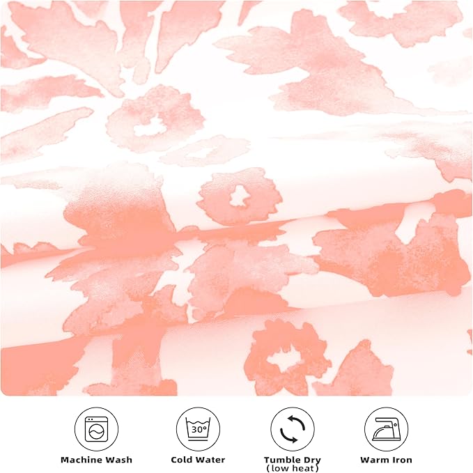 DriftAway Julia Watercolor Blackout Room Darkening Lined Thermal Insulated Energy Saving Window Curtains 2 Layers 2 Panels Each Size 52 Inch by 84 Inch Blush