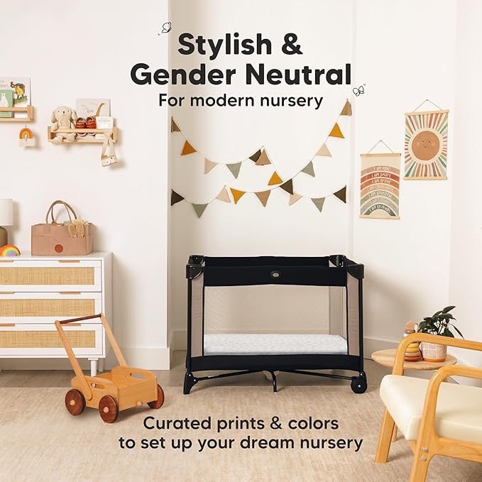 Pack and Play Sheets Fitted - 2-Pack Mini Crib Sheets for Pack N Play Mattress 38x26, Soft & Cozy, Neutral Toddler Playard Bedding, Snug Fitted Mini Baby Crib Mattress Cover Boy, Girl (ABC Land)